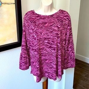 GREAT BLOUSE BY ELLE! Purple and pink! Lots of character with class! Sz L